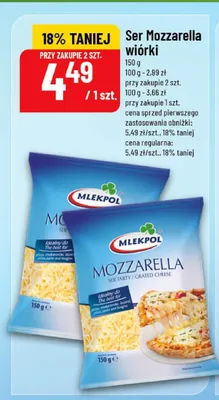 Ser Mozzarella wiórki Mlekpol promocja w POLOmarket