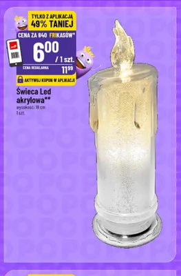 Świeca LED akrylowa promocja w POLOmarket