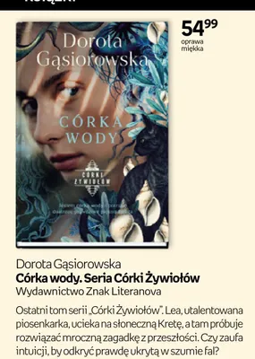 Książka Córka wody. Seria Córki Żywiołów Dorota Gąsiorowska oprawa miękka promocja w Empik