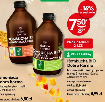 Kombucha BIO Dobra Karma mango & marakuja promocja w Żabka