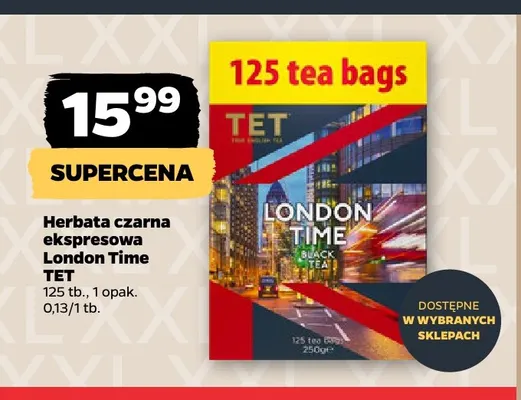 Herbata czarna ekspresowa London Time TET promocja w Netto