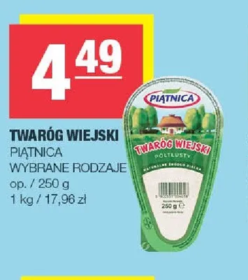 Twaróg wiejski półtłusty Piątnica promocja w SPAR