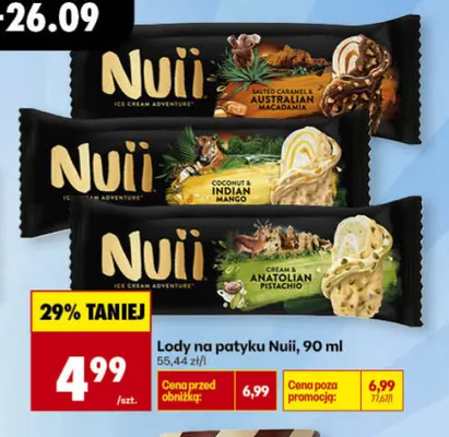 Lody na patyku Nuii Coconut & Indian Mango promocja w Biedronka