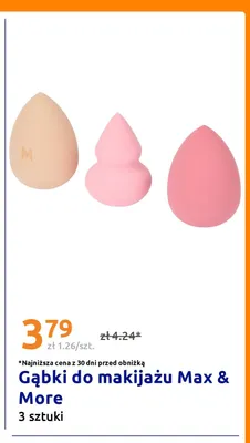 Gąbki do makijażu Max & More promocja w Action