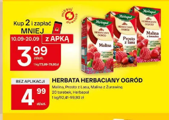 Herbata Herbaciany Ogród malina Herbapol promocja w Chorten