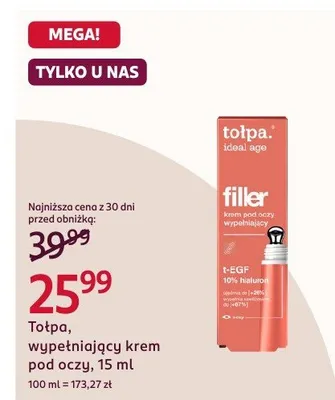 Tołpa, wypełniający krem pod oczy, 15 ml promocja w Rossmann