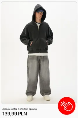 Jeansy skater z efektem sprania Cropp promocja w Cropp