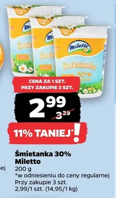 Śmietanka 30% promocja w Netto