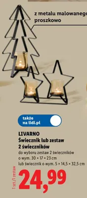 Świecznik 5x14,5x32,5 cm Livarno promocja w Lidl
