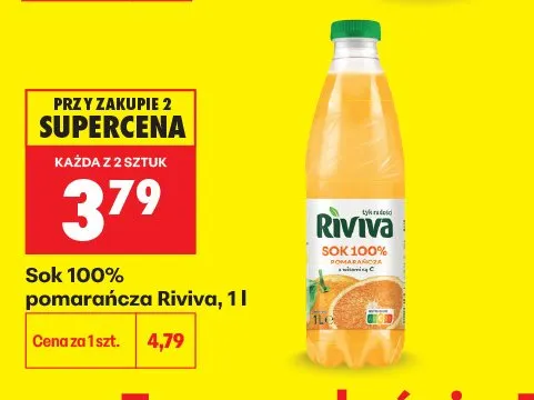 Sok 100% pomarańcza Riviva promocja w Biedronka
