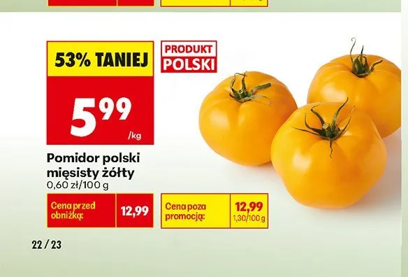Pomidor polski mięsisty żółty promocja w Biedronka