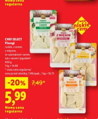 Pierogi z serem Chef Select promocja w Lidl