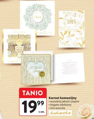 Karnet komunijny mix wzorów promocja w Intermarche