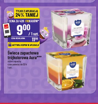 Świeca zapachowa trójkolorowa Aura Orange promocja w POLOmarket