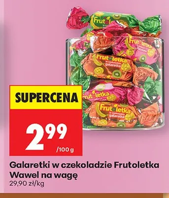 Galaretki w czekoladzie Frutoletka Wawel na wagę promocja w Biedronka