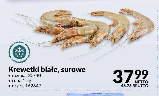Krewetki białe surowe promocja w Makro