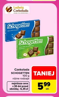 Czekolada Schogetten Alpine Milk Chocolate promocja w Carrefour Market