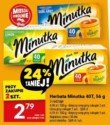 Herbata Minutka 40T promocja w Twój Market