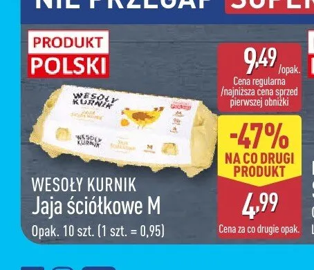 Jaja ściółkowe M Wesoły Kurnik promocja w Aldi