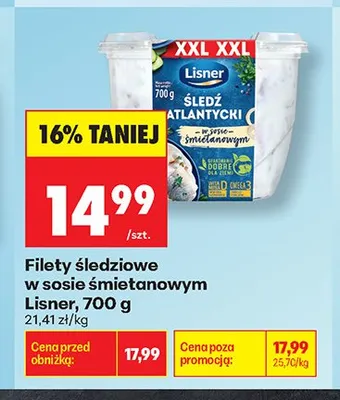 Filety śledziowe w sosie śmietanowym Lisner promocja w Biedronka