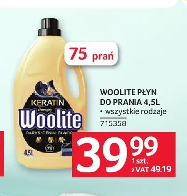 Płyn do prania Woolite Darks Denim Black promocja w Selgros
