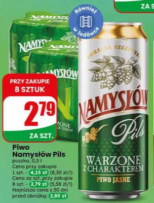 Piwo Namysłów Pils puszka promocja w Dino