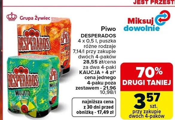 Piwo Desperados puszka promocja w Carrefour Market