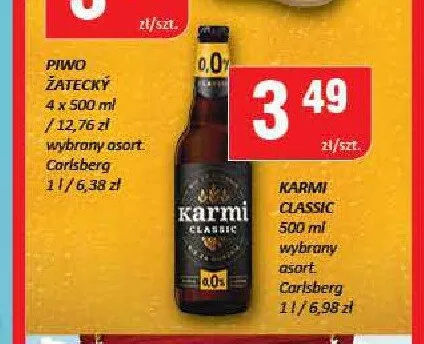 Piwo bezalkoholowe Karmi Classic 0,0% promocja w Chorten