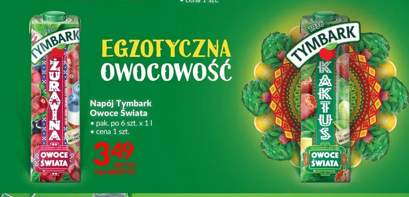 Napój Tymbark Owoce Świata Żurawina promocja w Makro