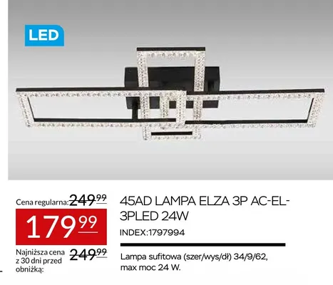 Lampa sufitowa 45AD Elza 3P AC-EL-3PLED promocja w Abra Meble
