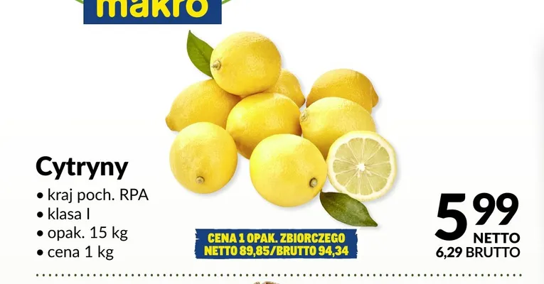 Cytryny RPA promocja w Makro
