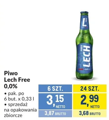 Piwo Lech Free 0,0% promocja w Makro