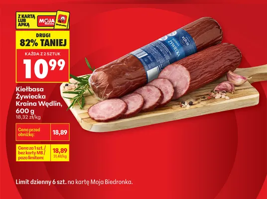 Kiełbasa żywiecka Kraina Wędlin promocja w Biedronka