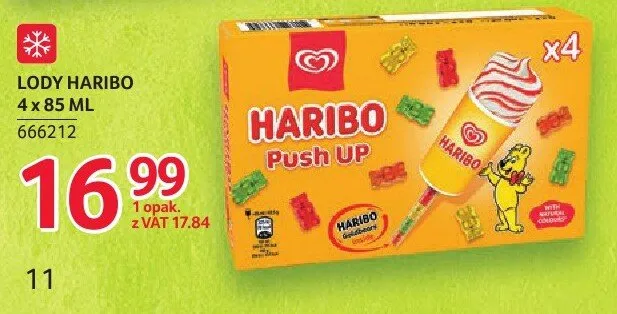 Lody Haribo Push UP 4-pak 85ml promocja w Selgros