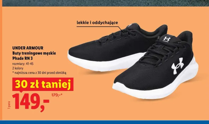 Buty treningowe męskie Under Armour Phade RN 3 promocja w Lidl