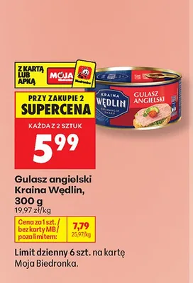 Gulasz angielski Kraina Wędlin promocja w Biedronka