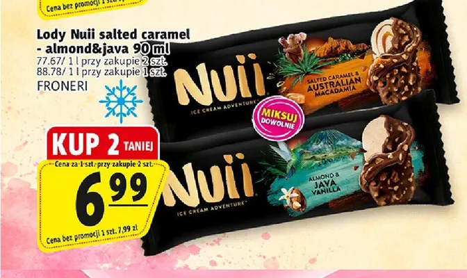 Lody Nuii Salted Caramel & Australian Macadamia promocja w Prim Market