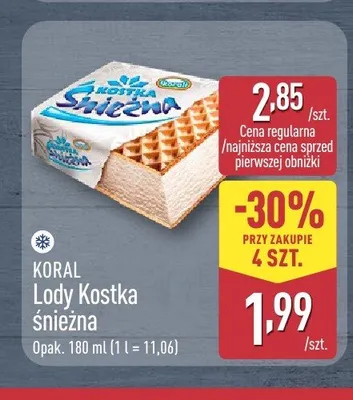 Lody Kostka Śnieżna Koral promocja w Aldi