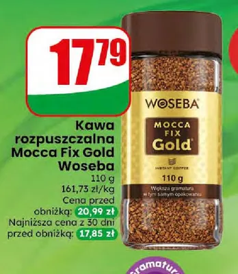 Kawa rozpuszczalna Mocca Fix Gold Woseba promocja w Dino