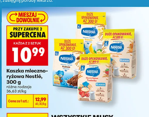 Kaszka mleczno-ryżowa Banan Nestlé promocja w Biedronka