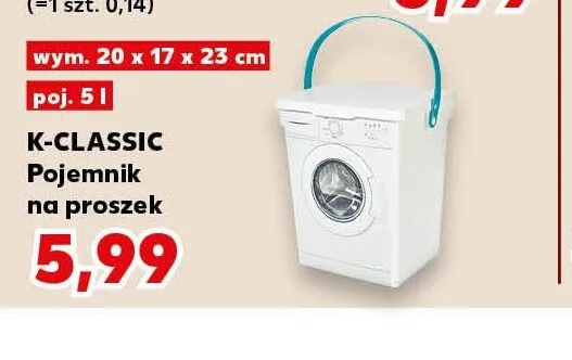 Pojemnik na proszek K-CLASSIC wym. 20x17x23cm poj. 5l promocja w Kaufland