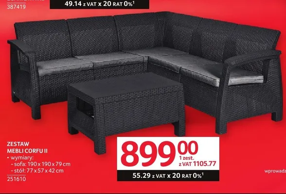 Zestaw mebli Corfu II promocja w Selgros