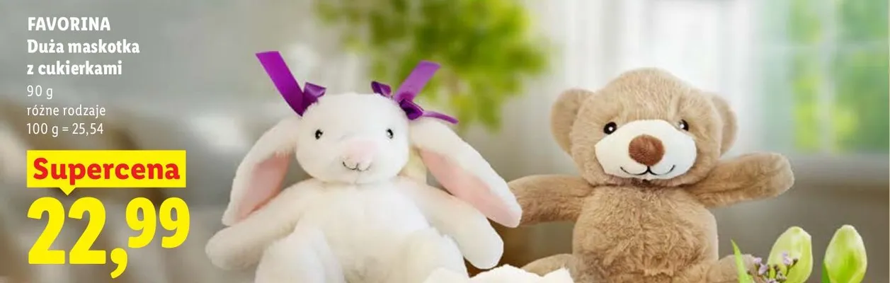 Duża maskotka z cukierkami, różne rodzaje promocja w Lidl