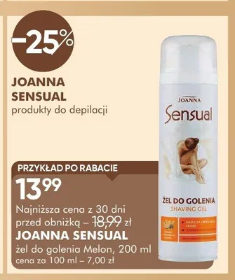Żel do golenia Joanna Sensual Melon promocja w Super-Pharm
