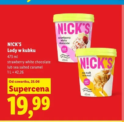 Lody sea salted caramel N!CK'S promocja w Lidl
