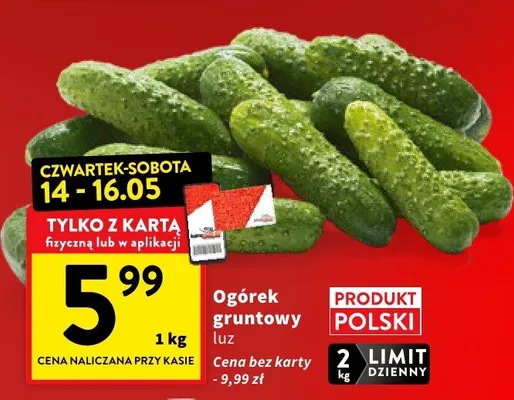 Ogórek gruntowy luz polski promocja w Intermarche