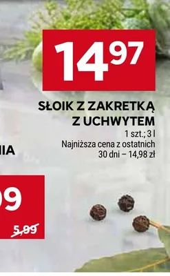 Słoik z zakrętką z uchwytem 3 l promocja w Stokrotka