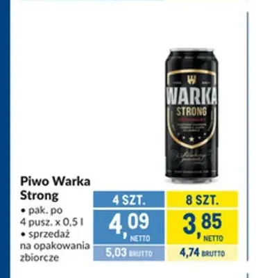 Piwo Warka Strong promocja w Makro
