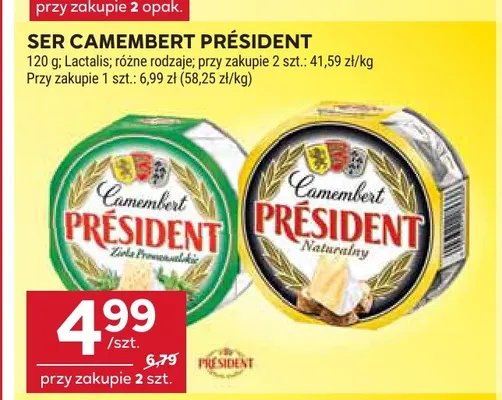 Ser Camembert naturalny Président promocja w Stokrotka