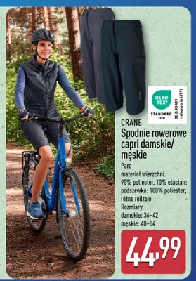 Spodnie rowerowe capri damskie/męskie promocja w Aldi